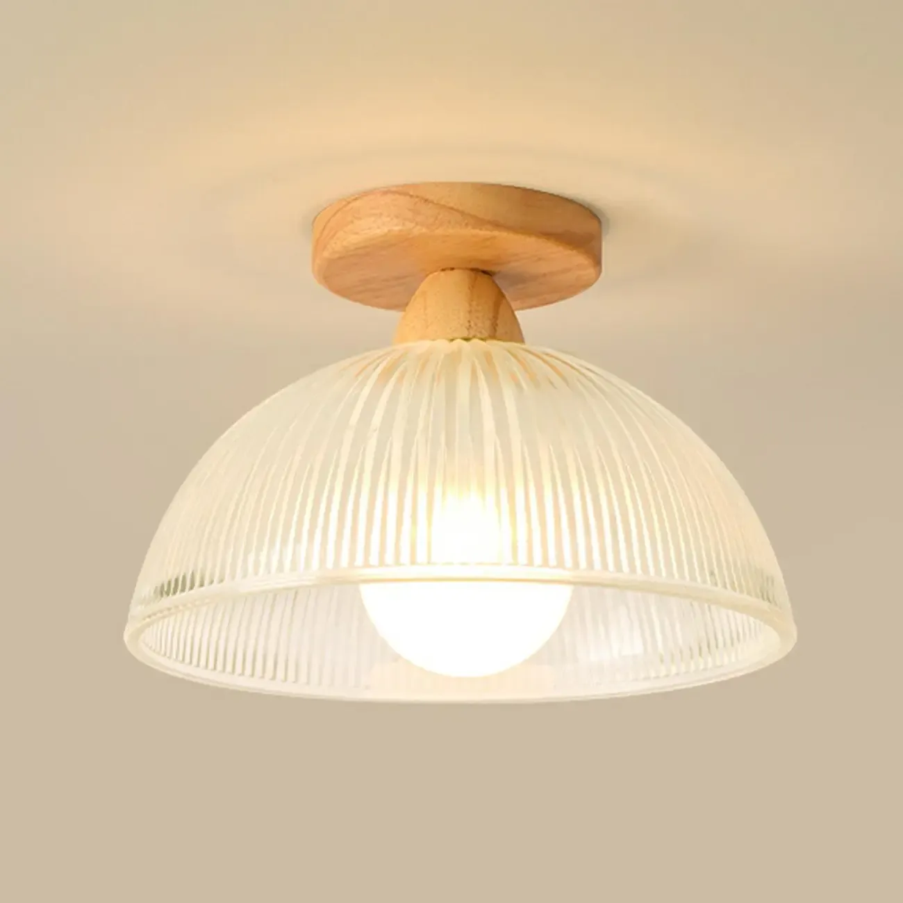 Elegant Glass LED Semi-Flush Ceiling Light for Living Room | HomeyFad