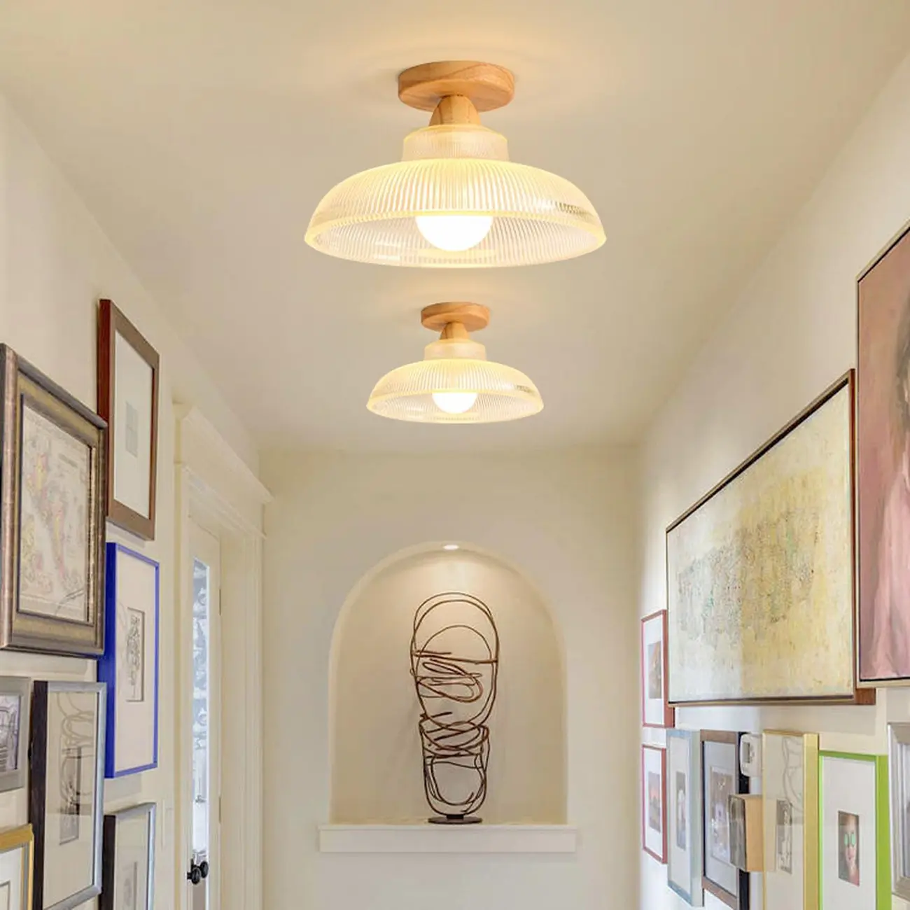 Modern LED Semi Flush Ceiling Light for Living Room Image - 8 | homeyfad