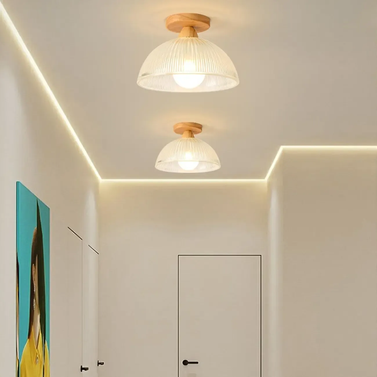 Modern LED Semi Flush Ceiling Light for Living Room Image - 16