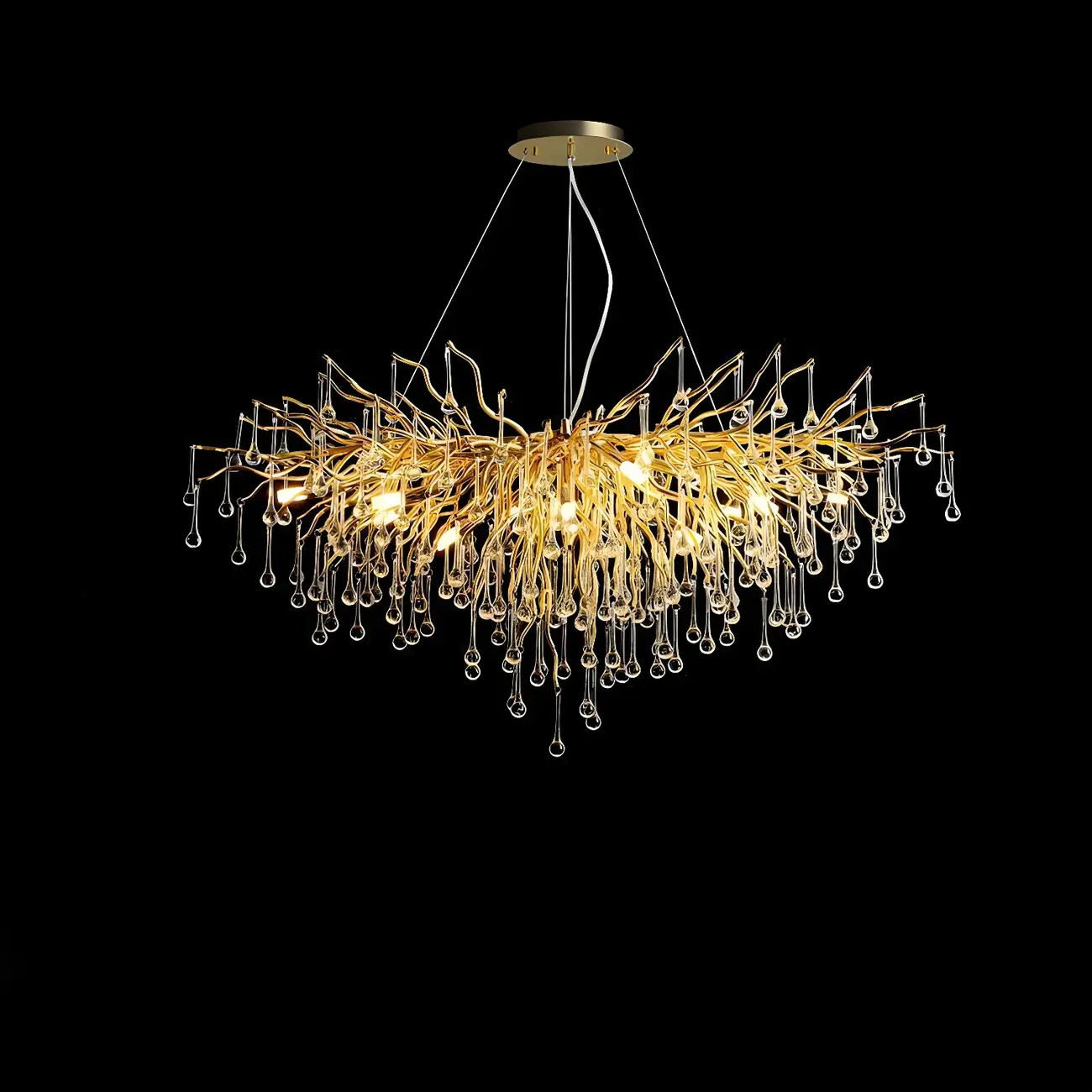 Luxury Crystal Gold Chandelier for Kitchen Island Image - 3 | homeyfad