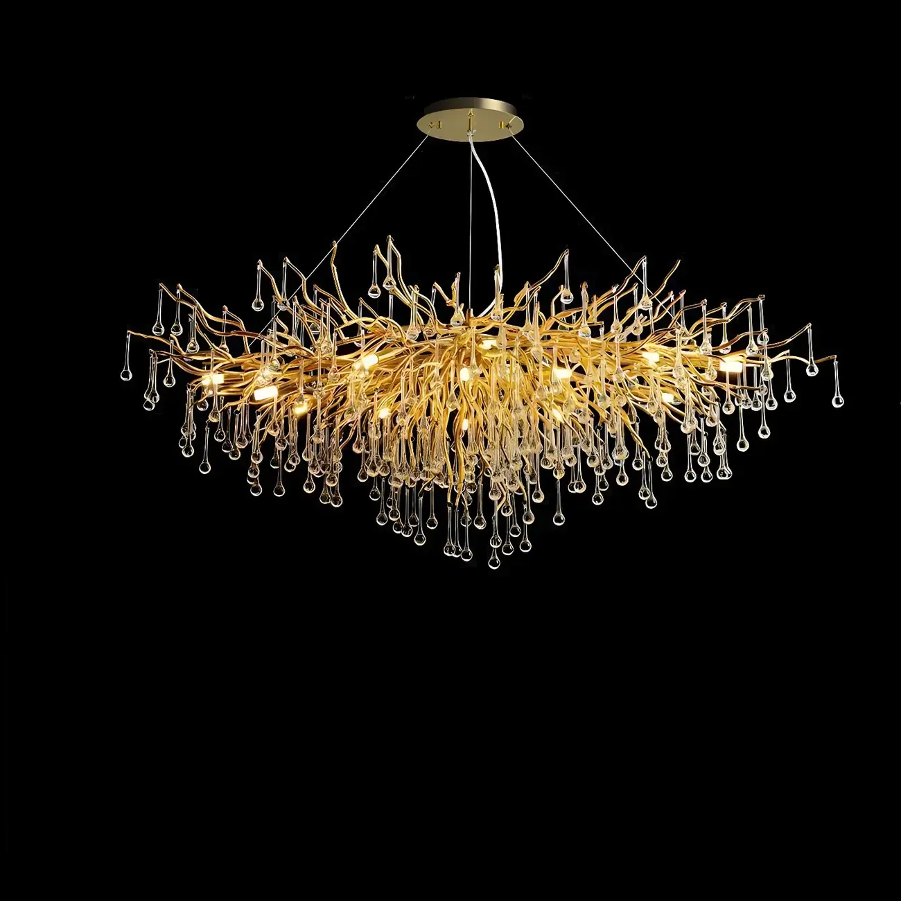 Luxury Crystal Gold Chandelier for Kitchen Island Image - 4