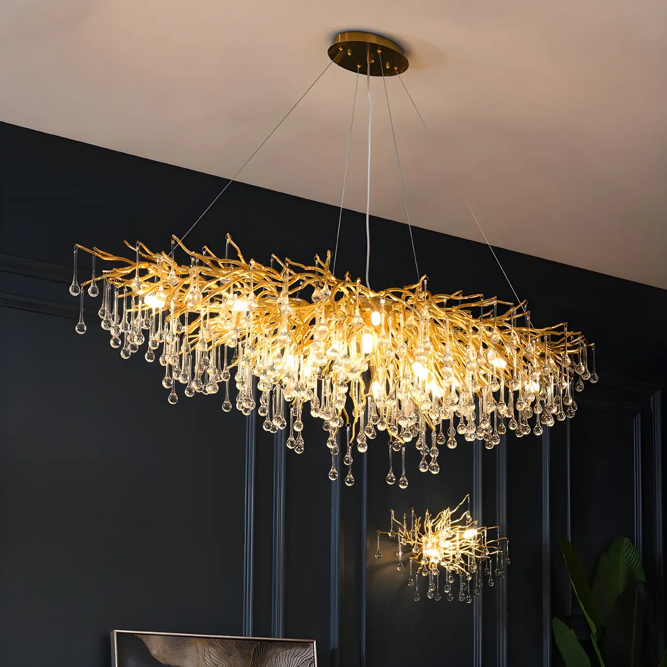 Luxury Crystal Gold Chandelier for Kitchen Island Image - 5 | homeyfad