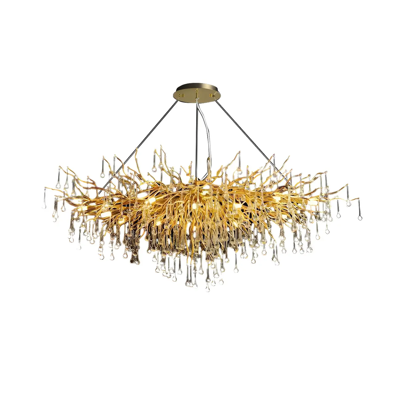 Luxury Crystal Gold Chandelier for Kitchen Island Image - 7 | homeyfad