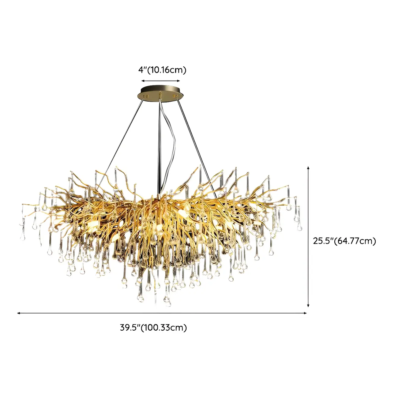 Luxury Crystal Gold Chandelier for Kitchen Island #size | homeyfad