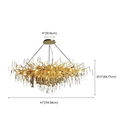 Luxury Crystal Gold Chandelier for Kitchen Island Image - 13