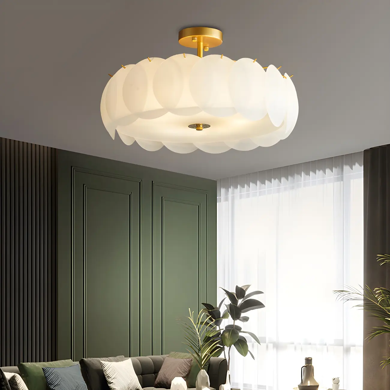 4/5 Lights Modern LED Semi Flush Ceiling Light for Bedroom Image - 2 | homeyfad