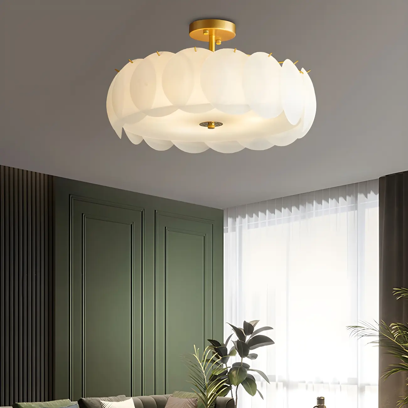 4/5 Lights Modern LED Semi Flush Ceiling Light for Bedroom Image - 4 | homeyfad