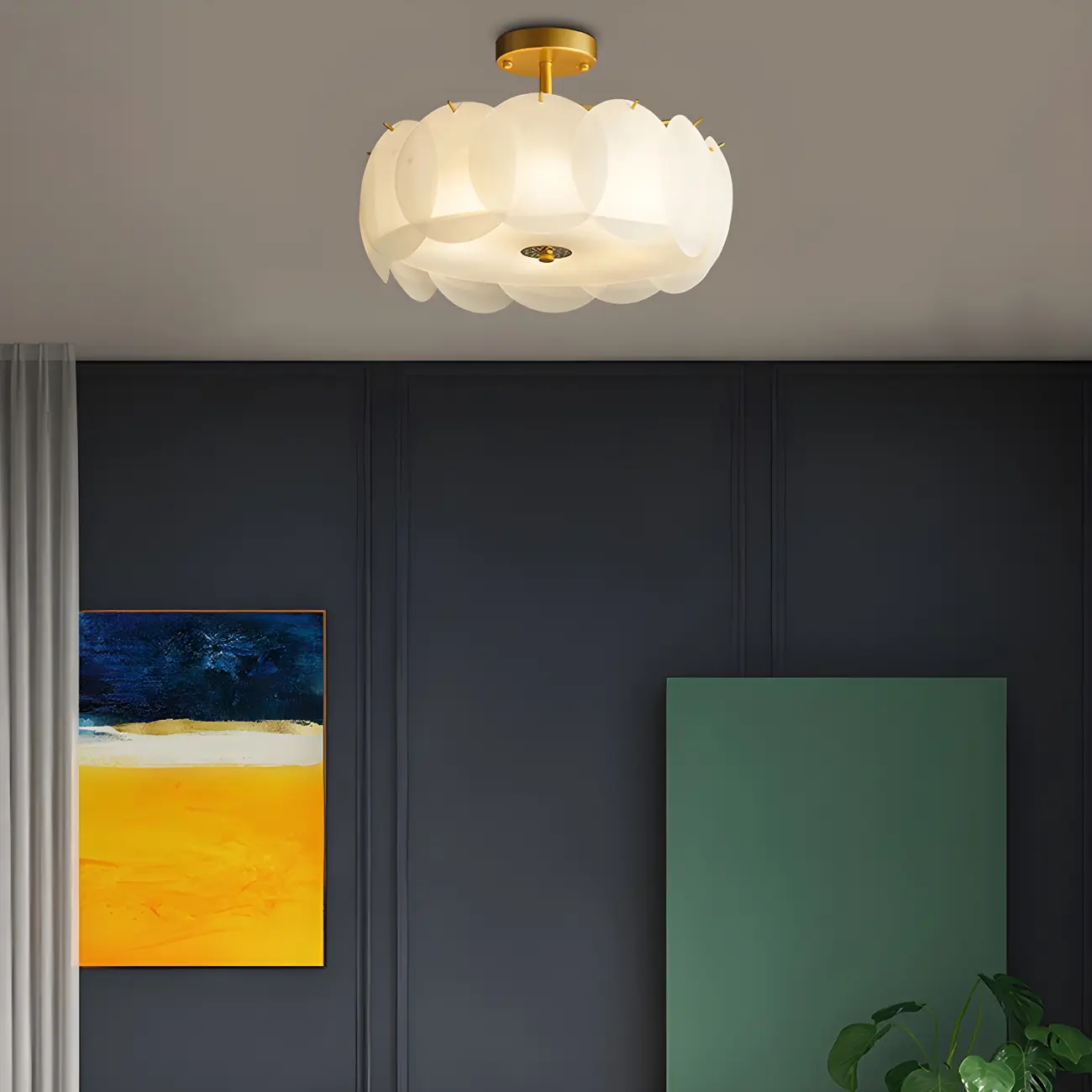 4/5 Lights Modern LED Semi Flush Ceiling Light for Bedroom Image - 14 | homeyfad