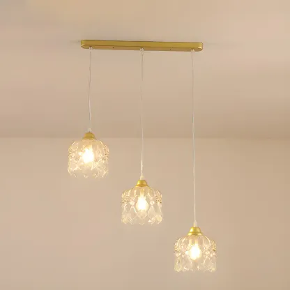 Modern Gold Glass Pendant for Kitchen Island Image - 2