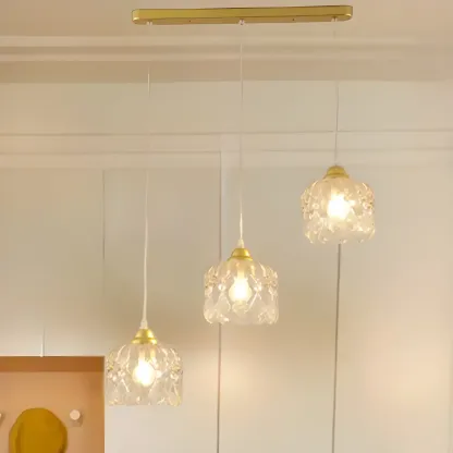 Modern Gold Glass Pendant for Kitchen Island Image - 4