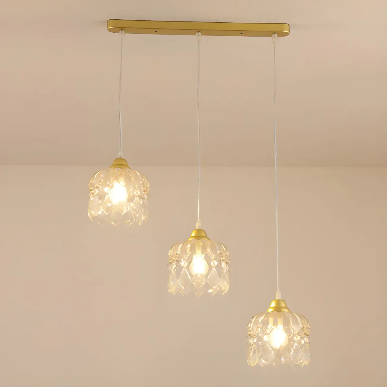 Modern Gold Glass Pendant for Kitchen Island Image - 5