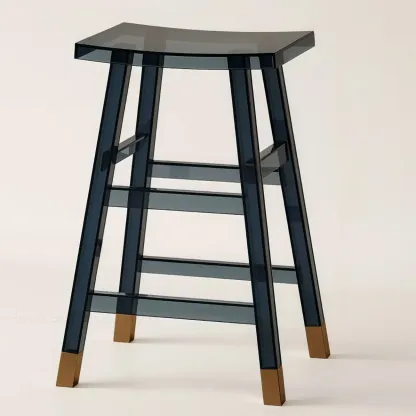 Saddle Acrylic Counter Height Backless Bar Stools Image - 12