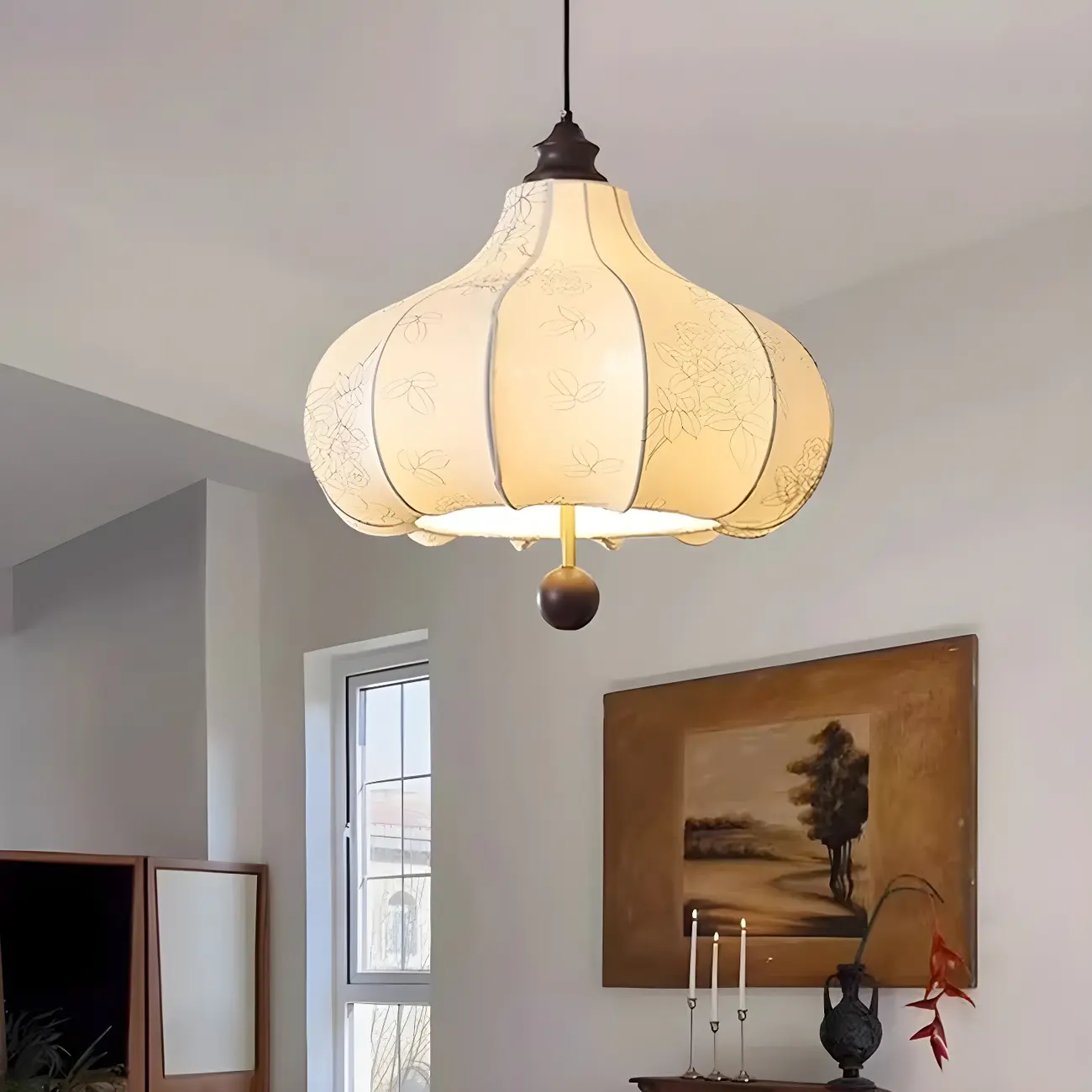 Multi Lights Chandelier Light Fixtures with White Fabric for Bedroom Image - 3 | homeyfad