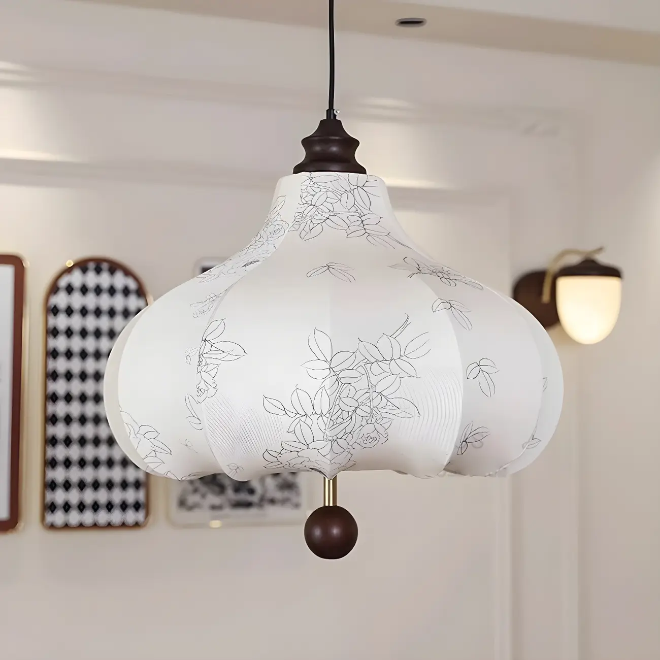 Multi Lights Chandelier Light Fixtures with White Fabric for Bedroom Image - 7 | homeyfad