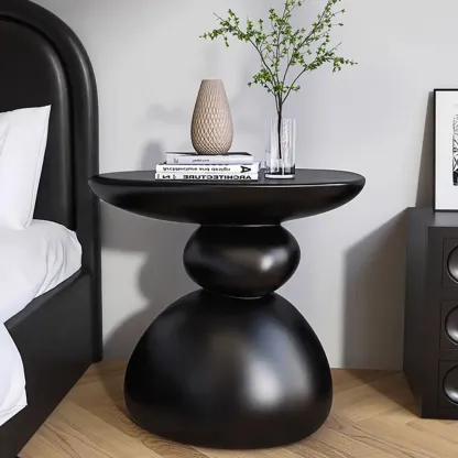 Contemporary Artistic Resin Base Side Table Image - 6