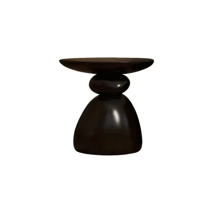 Contemporary Artistic Resin Base Side Table Image - 8