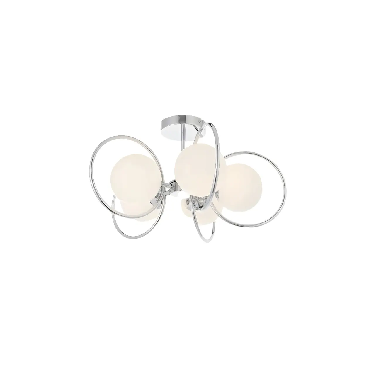 3-Light Silver Orb Glass Ball Modern Semi Flush Mount Light Image - 2 | homeyfad