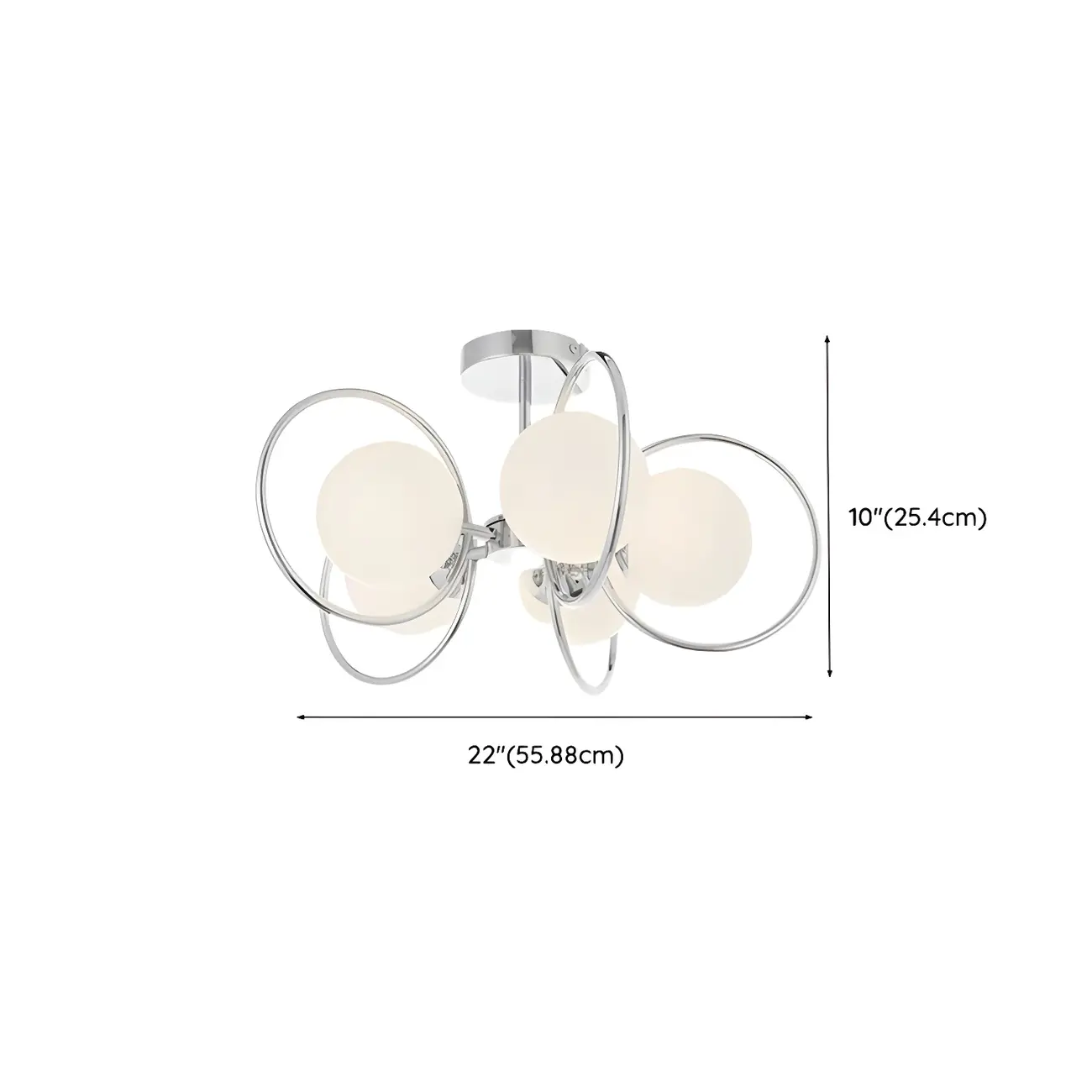 3-Light Silver Orb Glass Ball Modern Semi Flush Mount Light Image - 15 | homeyfad