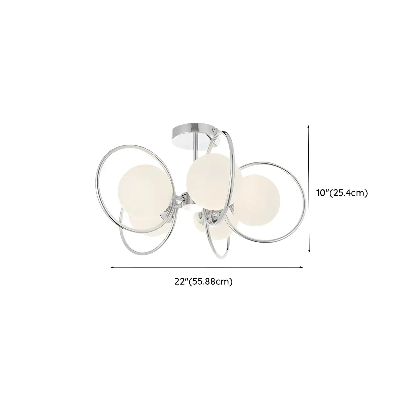 3-Light Silver Orb Glass Ball Modern Semi Flush Mount Light Image - 15