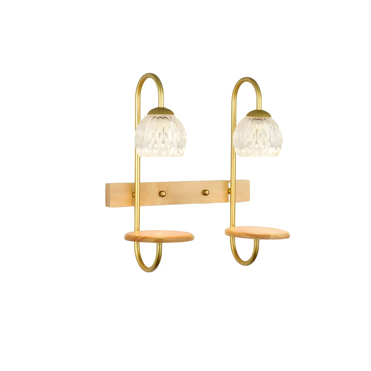 Modern Glass Wall Sconce with Wood Shelf for Bedroom Decor | homeyfad