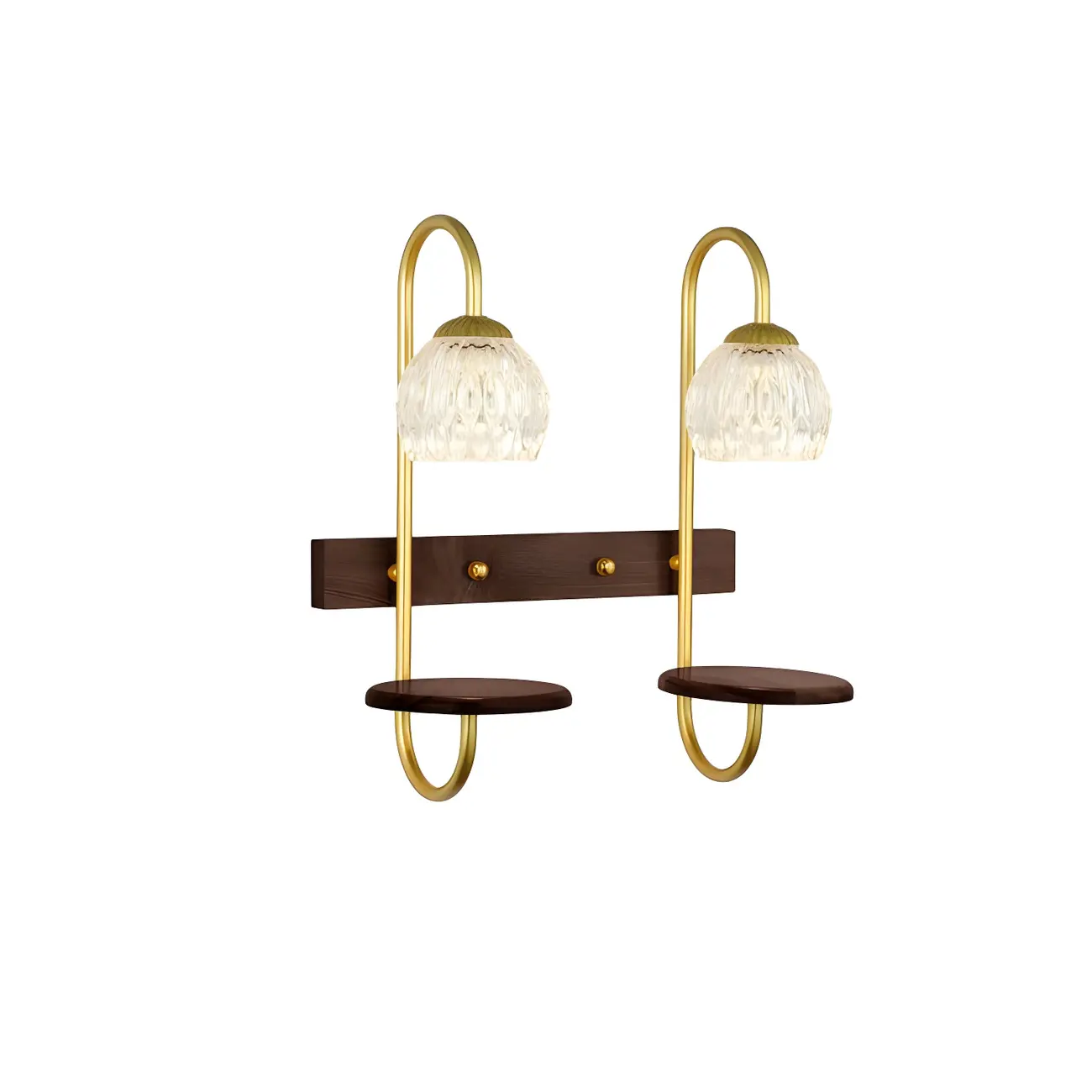 Modern Glass Wall Sconce with Wood Shelf for Bedroom Decor | homeyfad