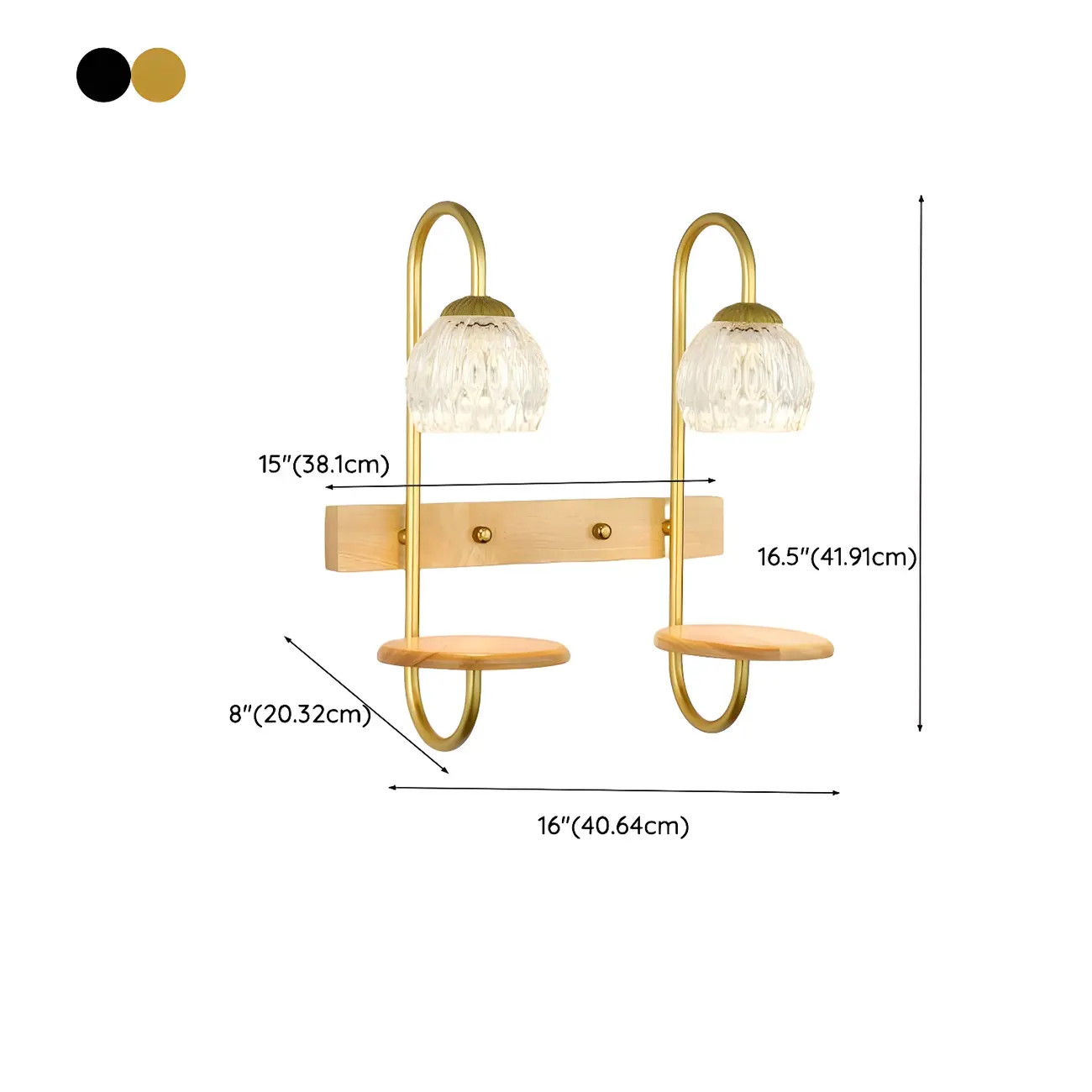 Modern Glass Wall Sconce with Wood Shelf for Bedroom Decor | homeyfad