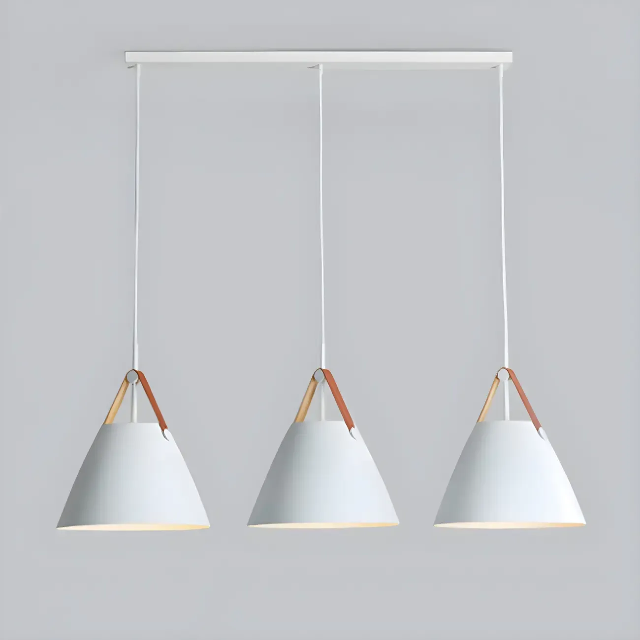 Modern White Metal Pendant Light for Kitchen Area Image - 3