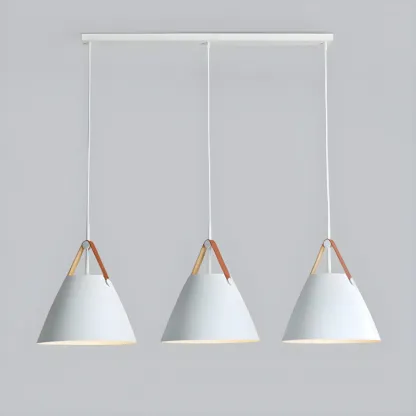 Modern White Metal Pendant Light for Kitchen Area Image - 3