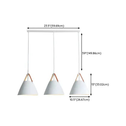 Modern White Metal Pendant Light for Kitchen Area #size