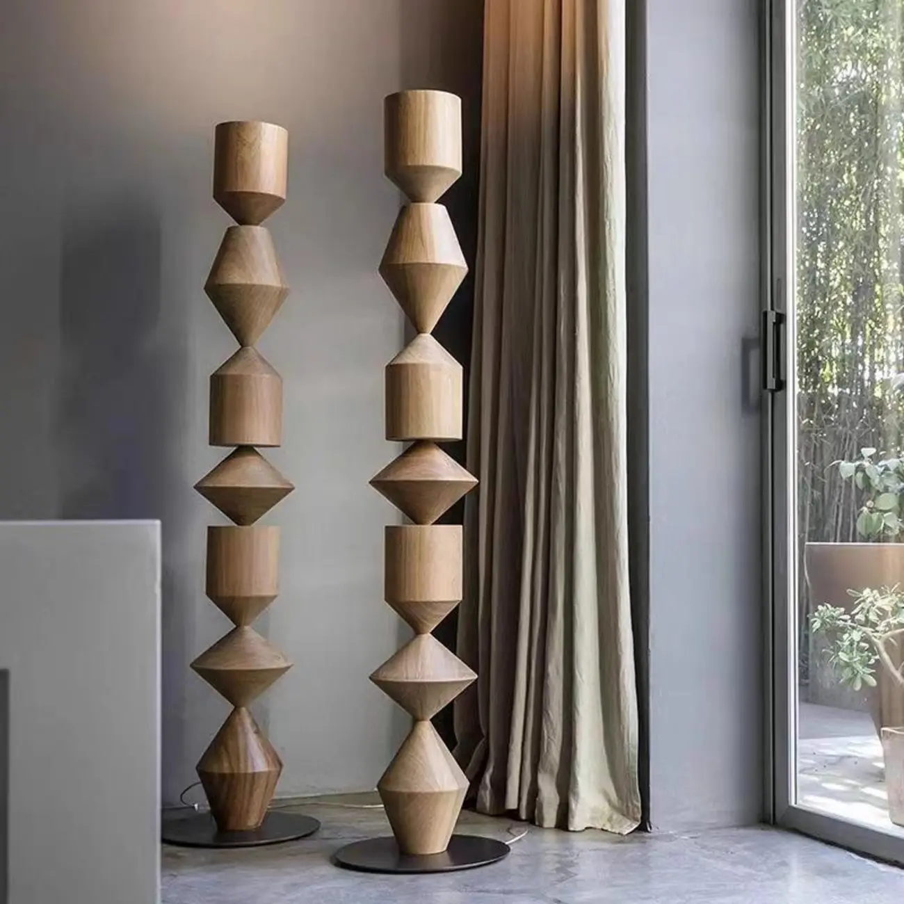 Contemporary Sculptural Geometric Metal Floor Lamp for Living Room Image - 1 | homeyfad