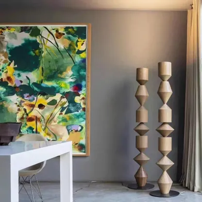 Contemporary Sculptural Geometric Metal Floor Lamp for Living Room Image - 5