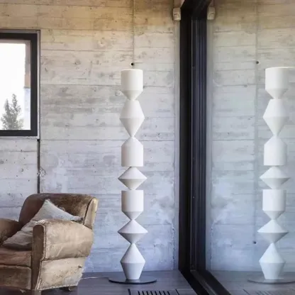 Contemporary Sculptural Geometric Metal Floor Lamp for Living Room Image - 6