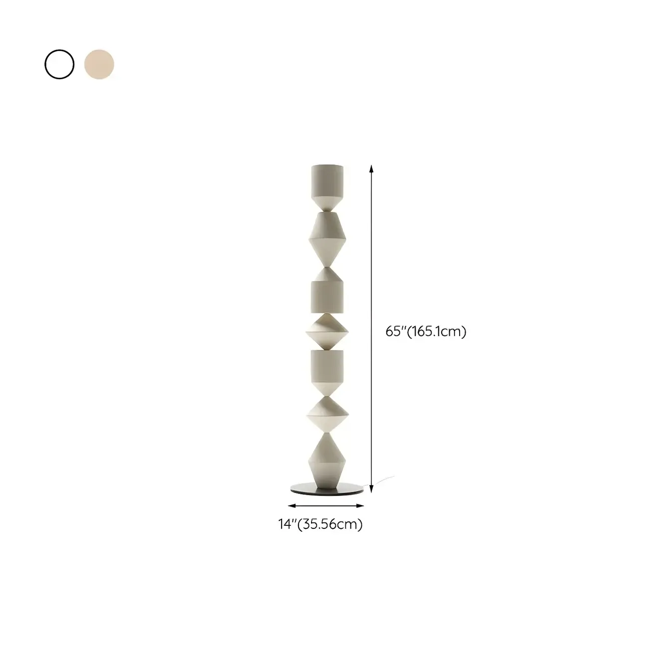 Contemporary Sculptural Geometric Metal Floor Lamp for Living Room #size