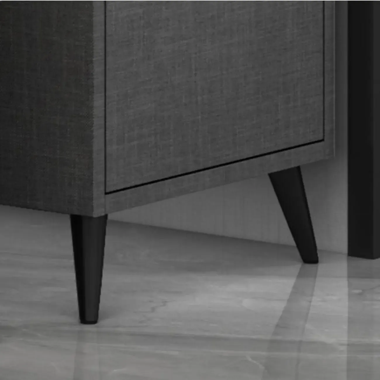 Modern Khaki Wooden Corner Lighting Storage Cabinet Image - 12