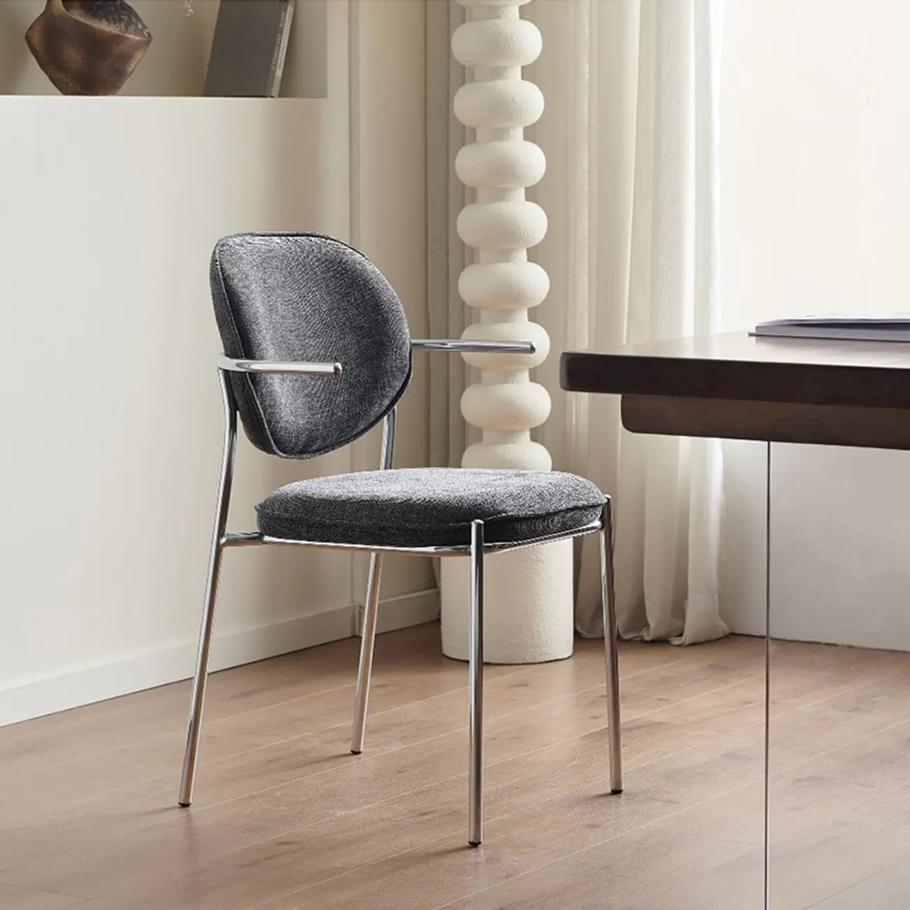 Minimalist Upholstered Armless Fabric Dining Chairs Image - 1 | homeyfad