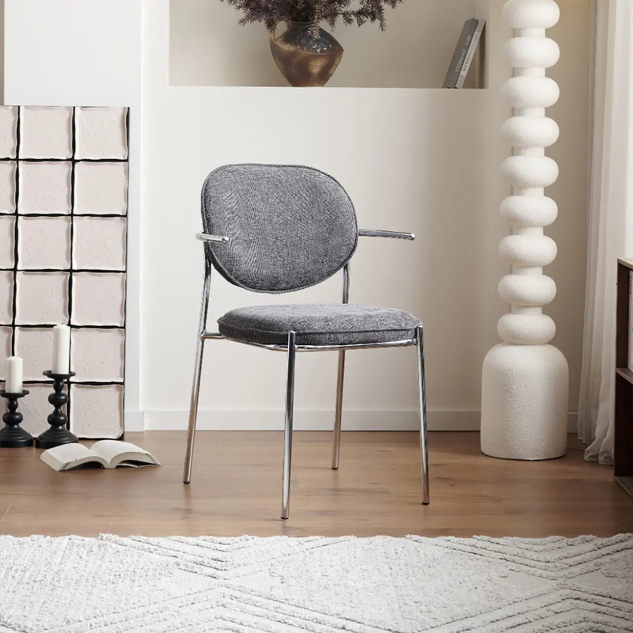 Minimalist Upholstered Armless Fabric Dining Chairs Image - 5 | homeyfad