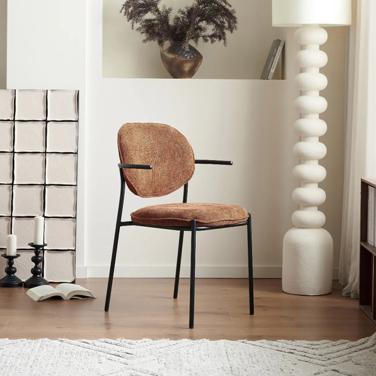 Minimalist Upholstered Armless Fabric Dining Chairs Image - 8 | homeyfad