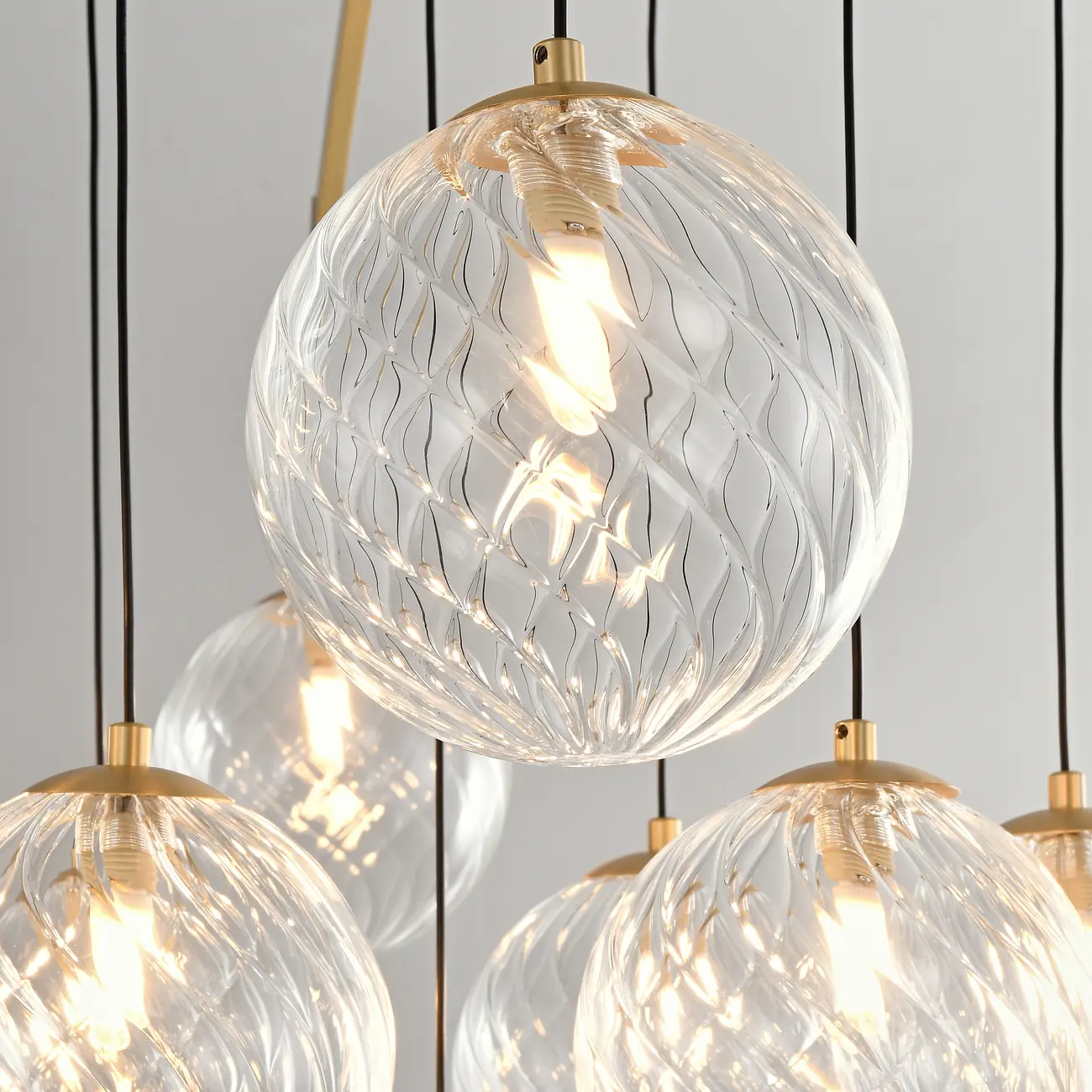 Gold Glass Orb Crystal Chandelier Modern Elegant Design Image - 2 | homeyfad