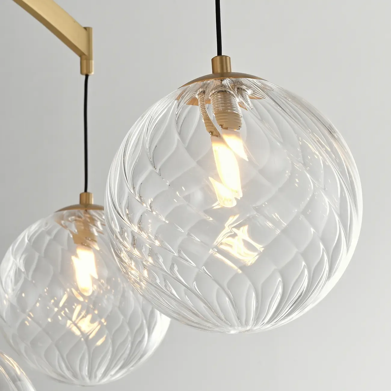 Gold Glass Orb Crystal Chandelier Modern Elegant Design Image - 5