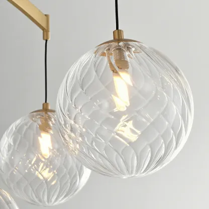 Gold Glass Orb Crystal Chandelier Modern Elegant Design Image - 5