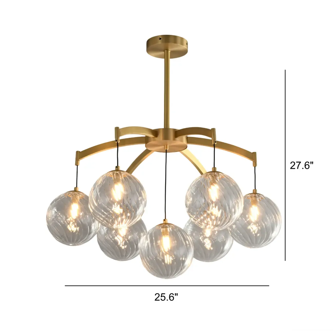 Gold Glass Orb Crystal Chandelier Modern Elegant Design #size
