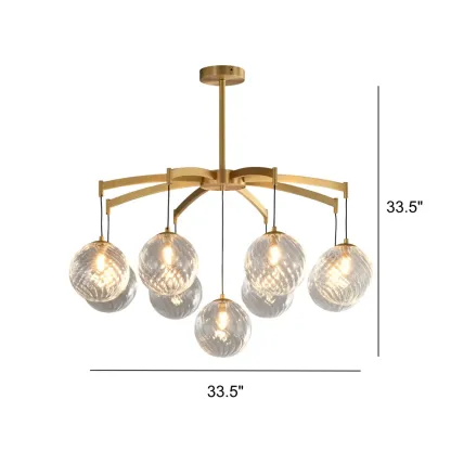 Gold Glass Orb Crystal Chandelier Modern Elegant Design Image - 7