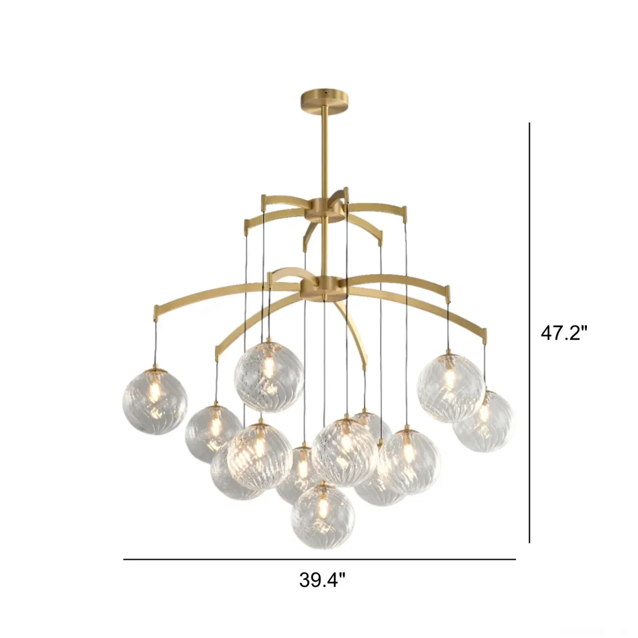 Gold Glass Orb Crystal Chandelier Modern Elegant Design Image - 8