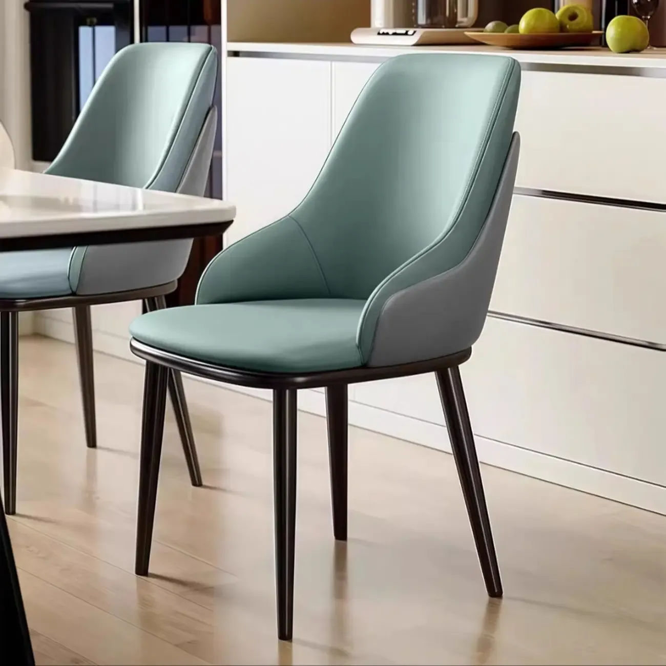 Modern Faux Leather Upholstered Dining Chair for Restaurants Image - 9