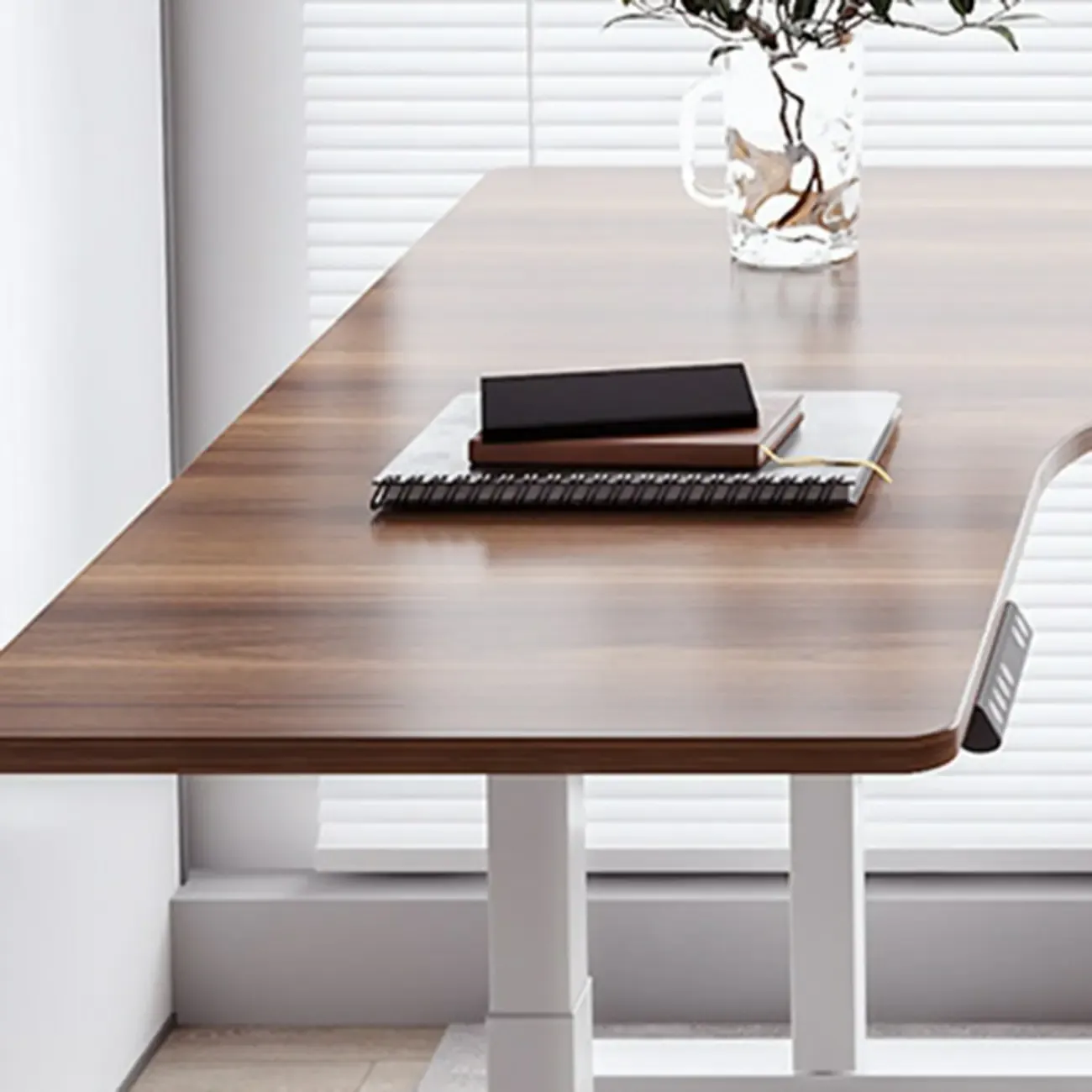 Modern Wood L-Shape Adjustable Standing Desk for Home Office Image - 4