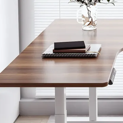 Modern Wood L-Shape Adjustable Standing Desk for Home Office Image - 4
