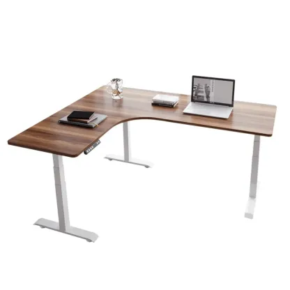 Modern Wood L-Shape Adjustable Standing Desk for Home Office Image - 5