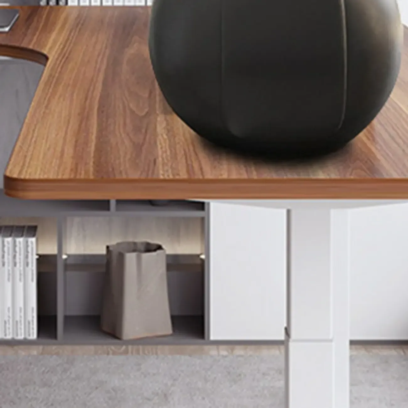 Modern Wood L-Shape Adjustable Standing Desk for Home Office Image - 8