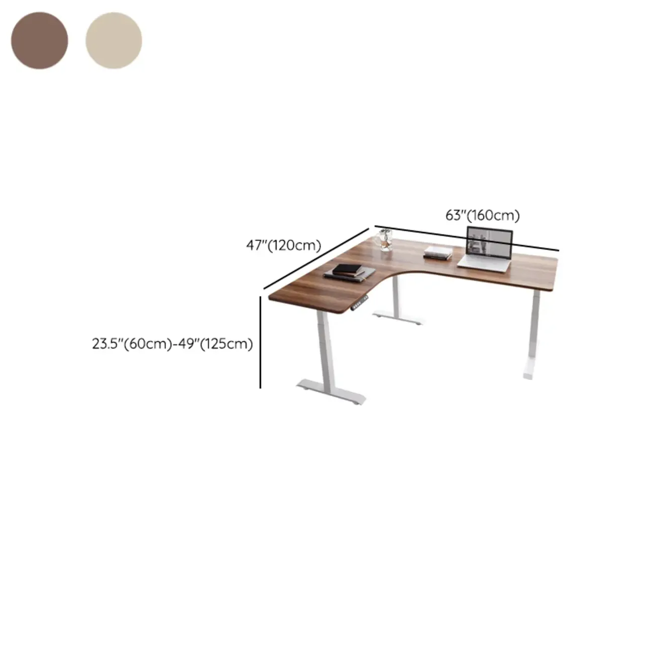Modern Wood L-Shape Adjustable Standing Desk for Home Office #size