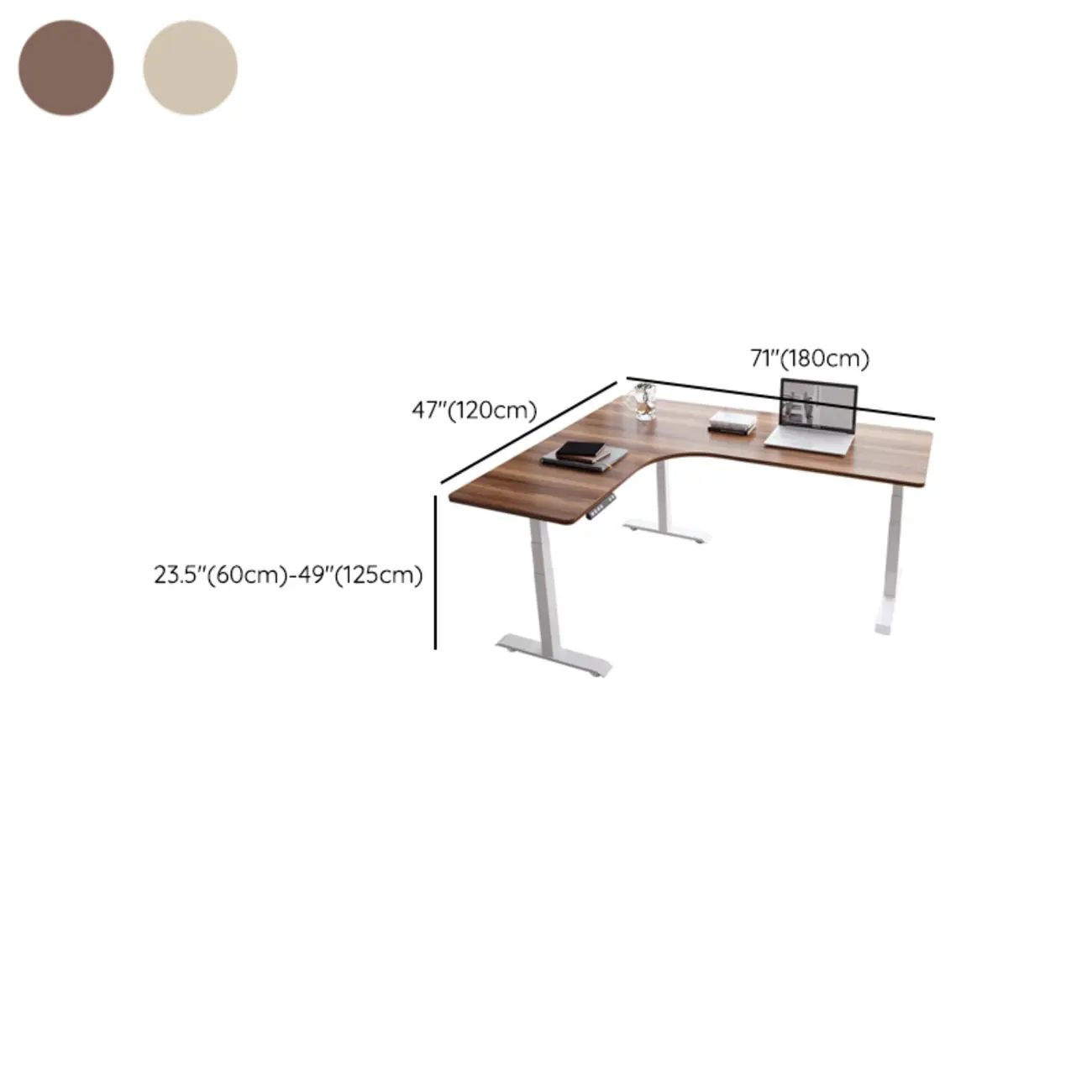 Modern Wood L-Shape Adjustable Standing Desk for Home Office Image - 10 | homeyfad
